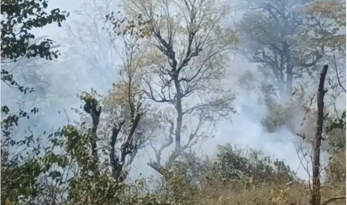 पौड़ी : आबादी की ओर बढ़ी जंगलों से धधकती आग, इंडोर स्टेडियम के हॉस्टल को लिया चपेट में