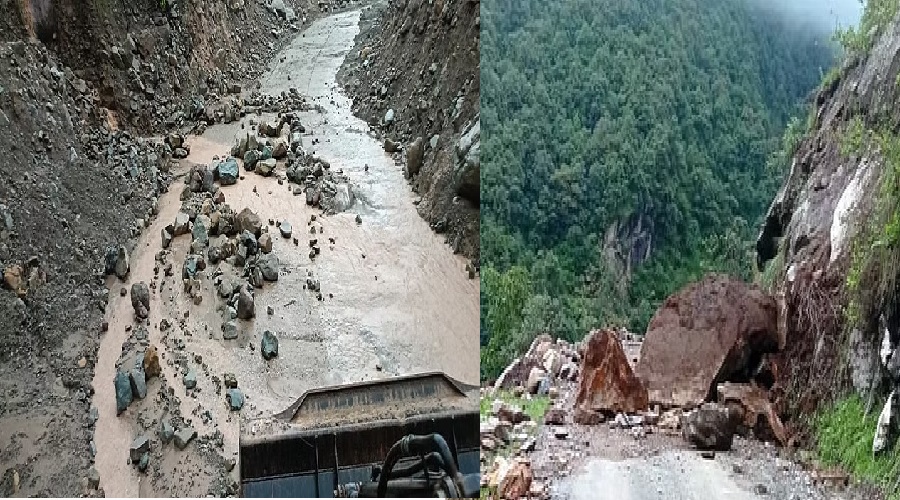 उत्तराखंड : बारिश से तबाही, मकानों में आई दरारें, सड़कें बंद, कई वाहन फंसे