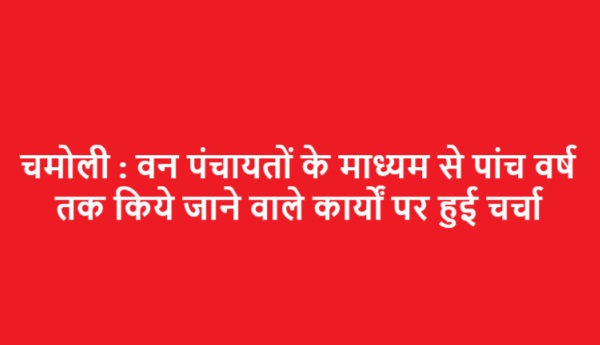 चमोली : वन पंचायतों के माध्यम से पांच वर्ष तक किये जाने वाले कार्यों पर हुई चर्चा