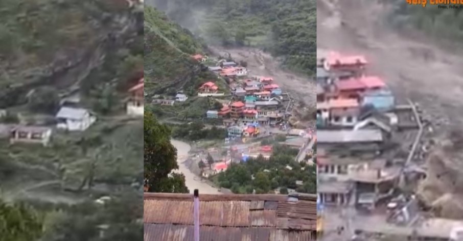 उत्तरकाशी में भीषण तबाही : धराली गांव में खीरगंगा से आई भीषण बाढ़ का कहर, कई लोगों के दबे होने की आशंका